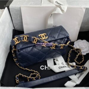 Replica Chanel Small Hobo Crumpled Lambskin Bag AS2479 Blue 2