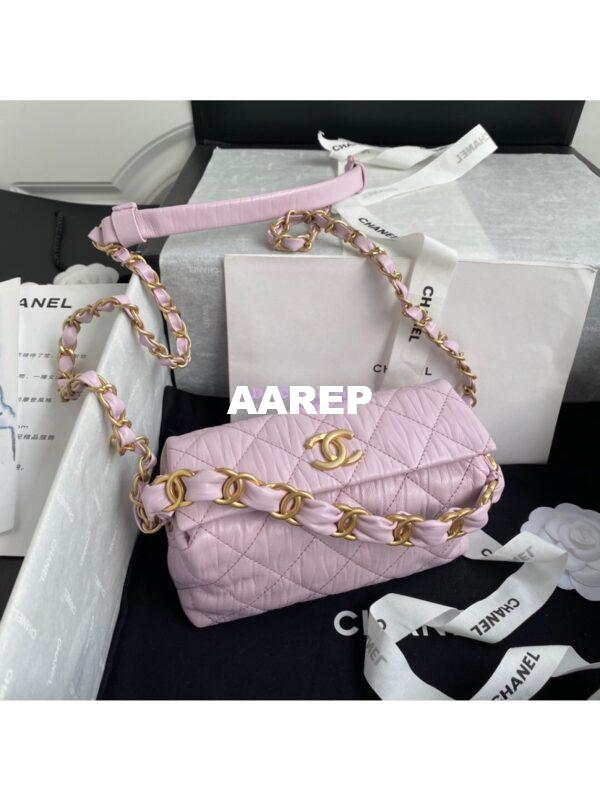 Replica Chanel Small Hobo Crumpled Lambskin Bag AS2479 Light Pink 3