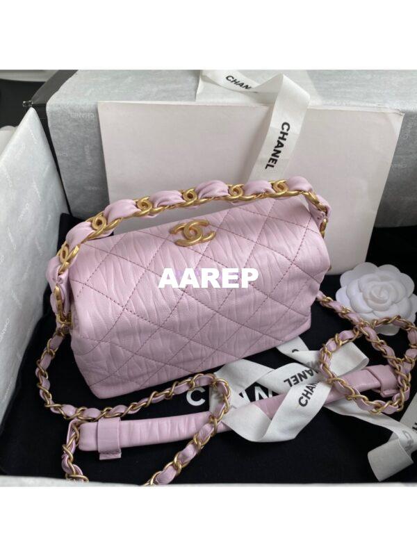 Replica Chanel Small Hobo Crumpled Lambskin Bag AS2479 Light Pink 5