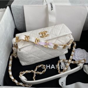 Replica Chanel Small Hobo Crumpled Lambskin Bag AS2479 White 2