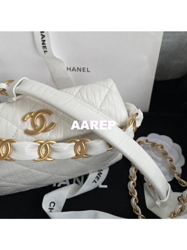 Replica Chanel Small Hobo Crumpled Lambskin Bag AS2479 White 8
