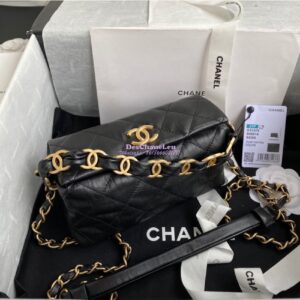 Replica Chanel Small Hobo Crumpled Lambskin Bag AS2479 Black