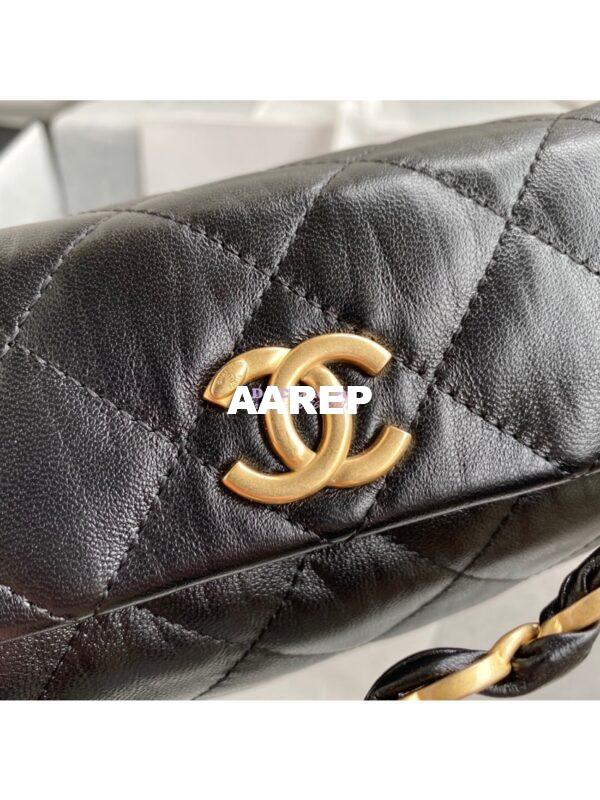 Replica Chanel Small Hobo Crumpled Lambskin Bag AS2479 Black 6