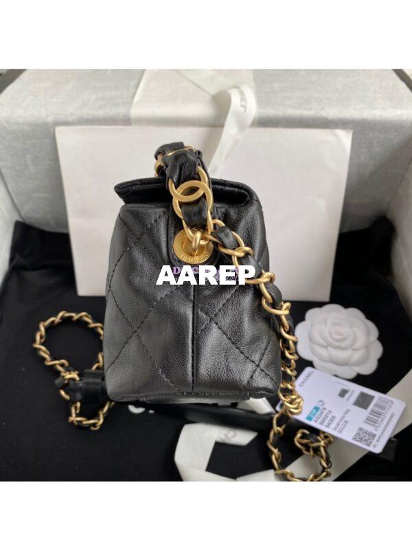 Replica Chanel Small Hobo Crumpled Lambskin Bag AS2479 Black 9