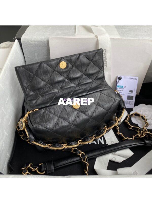Replica Chanel Small Hobo Crumpled Lambskin Bag AS2479 Black 10