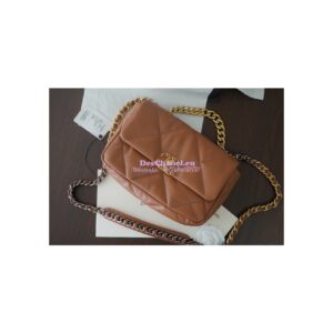 Replica Chanel 19 Small Flap Bag AS1160 Lambskin Brown 2
