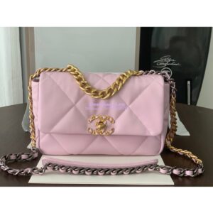 Replica Chanel 19 Small Flap Bag AS1160 Lambskin Light Pink
