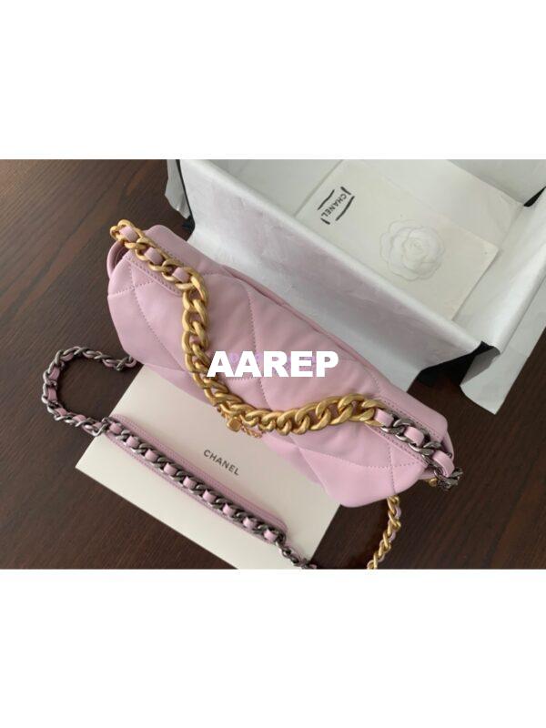 Replica Chanel 19 Small Flap Bag AS1160 Lambskin Light Pink 3