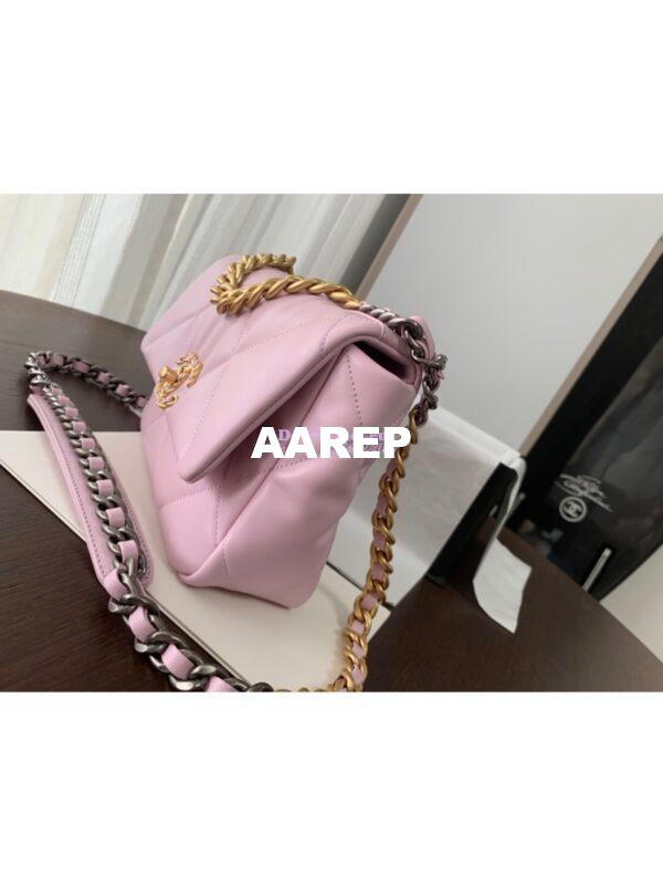 Replica Chanel 19 Small Flap Bag AS1160 Lambskin Light Pink 4
