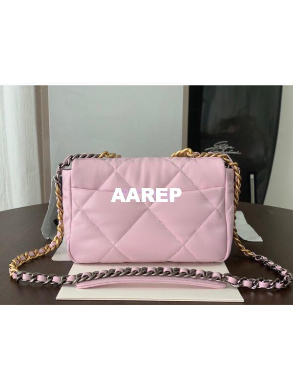 Replica Chanel 19 Small Flap Bag AS1160 Lambskin Light Pink 6