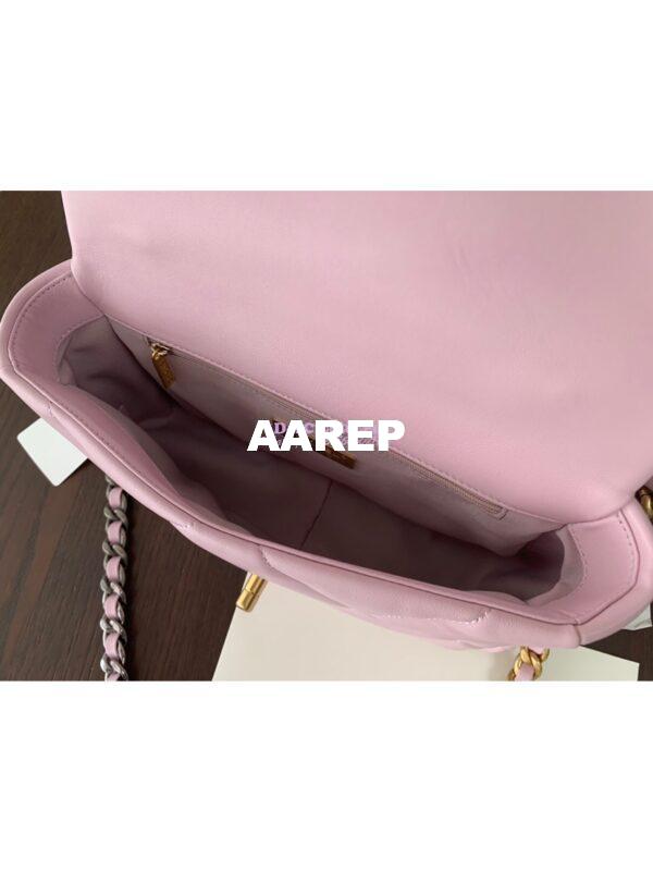 Replica Chanel 19 Small Flap Bag AS1160 Lambskin Light Pink 7