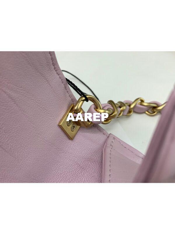 Replica Chanel Mini Flap Crumpled Lambskin Bag With CC Wrapped Top Handle AS2477 Light Pink 9