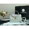 Replica Chanel Mini Flap Crumpled Lambskin Bag With CC Wrapped Top Handle AS2477 Light Pink
