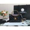 Replica Chanel Mini Flap Crumpled Lambskin Bag With CC Wrapped Top Handle AS2477 White