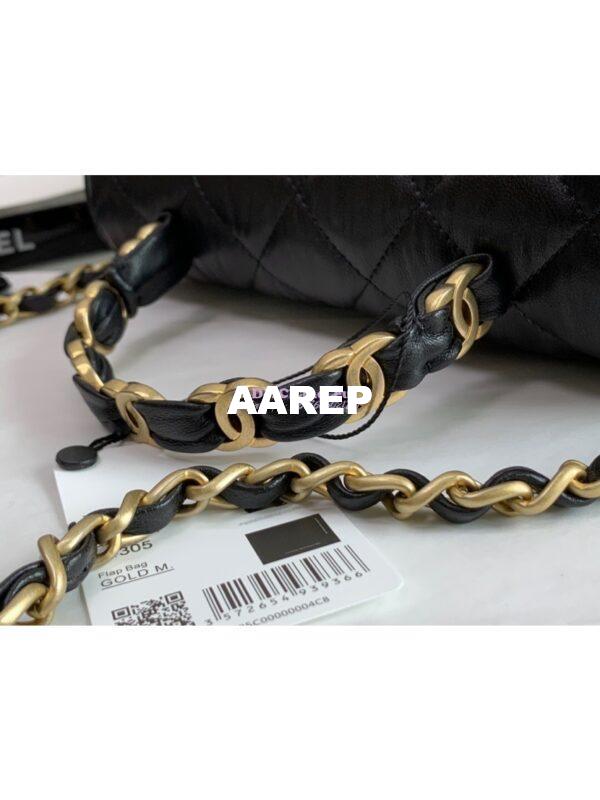 Replica Chanel Mini Flap Crumpled Lambskin Bag With CC Wrapped Top Handle AS2477 Black 6