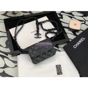 Replica Chanel Grained Calfskin Belt Flap Card Holder AP1955