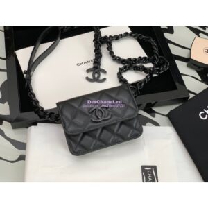 Replica Chanel Grained Calfskin Belt Flap Card Holder AP1955 2