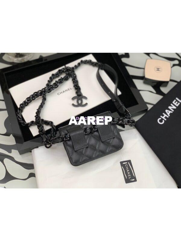Replica Chanel Grained Calfskin Belt Flap Card Holder AP1955 6