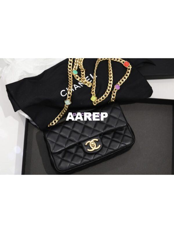 Replica Chanel Resin Flap Bag AS2380 Black 3
