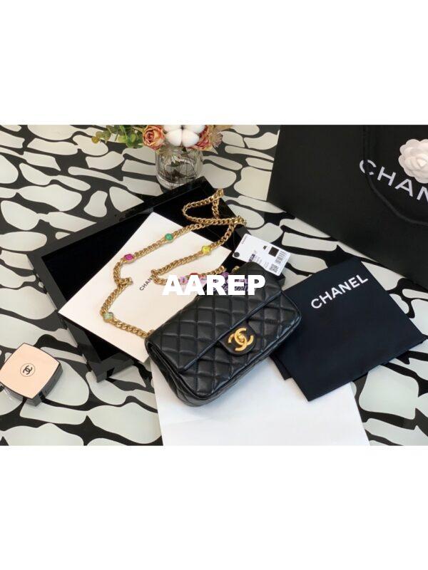 Replica Chanel Resin Flap Bag AS2380 Black 4