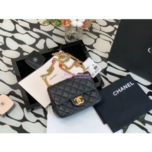 Replica Chanel Mini Square Resin Bag AS2379 Black 2