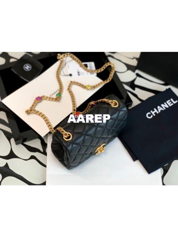 Replica Chanel Mini Square Resin Bag AS2379 Black 5