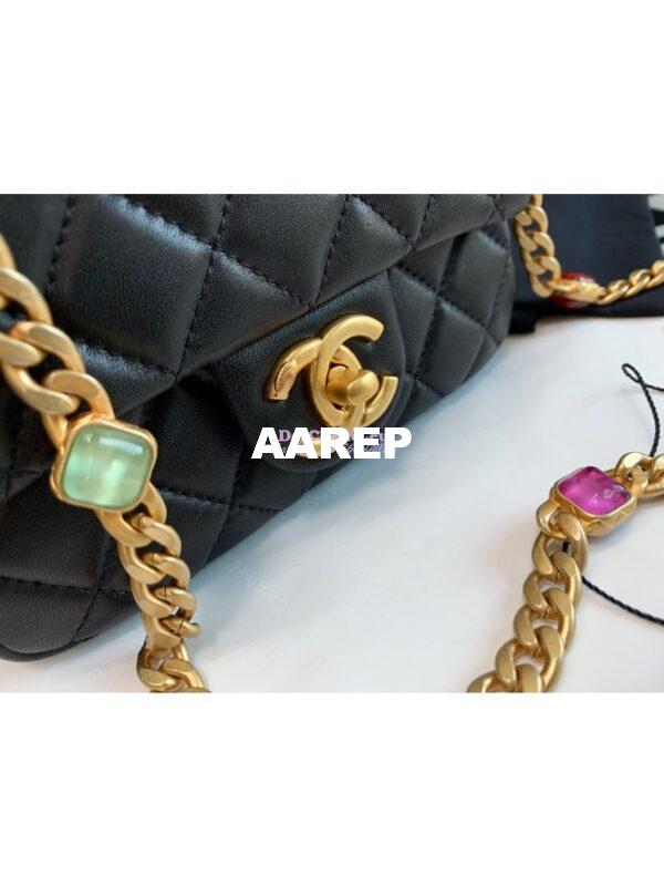 Replica Chanel Mini Square Resin Bag AS2379 Black 6