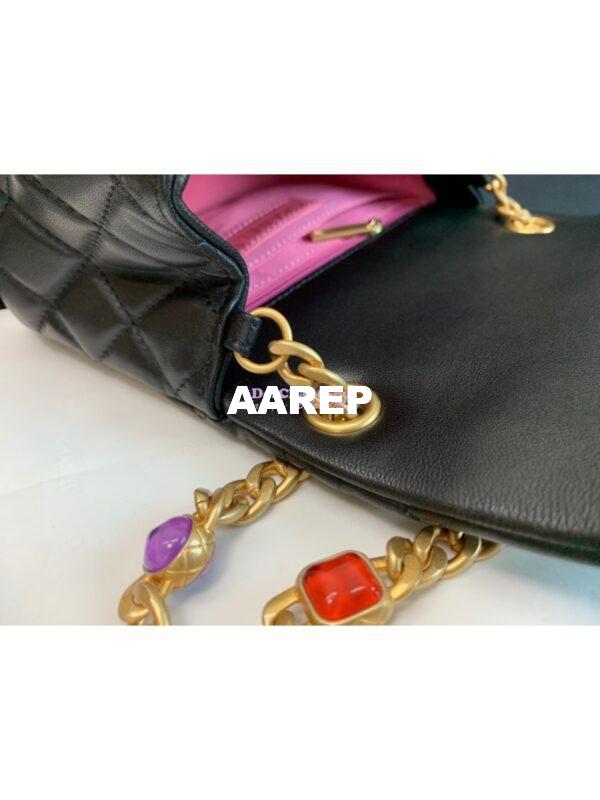 Replica Chanel Mini Square Resin Bag AS2379 Black 9
