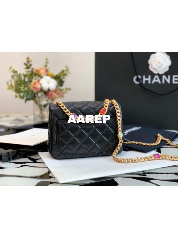 Replica Chanel Mini Square Resin Bag AS2379 Black 10