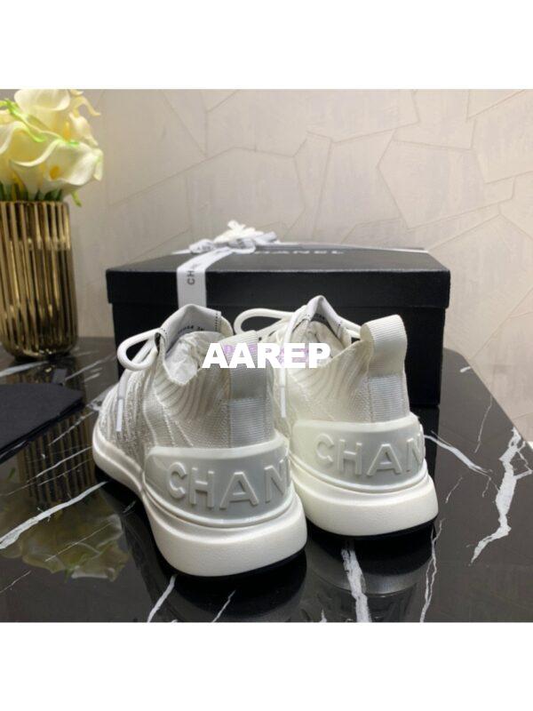 Replica Chanel Low-Top Sneaker Plain Toe Casual Style Blended Fabrics Street Style Black White 13