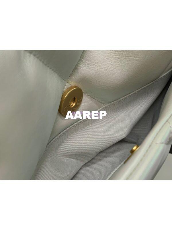 Replica Chanel 19 Flap Bag AS1160 AS1161 Iridescent Calfskin White 8