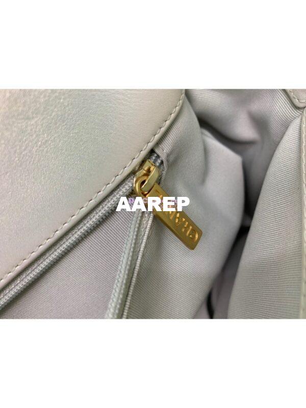 Replica Chanel 19 Flap Bag AS1160 AS1161 Iridescent Calfskin White 10