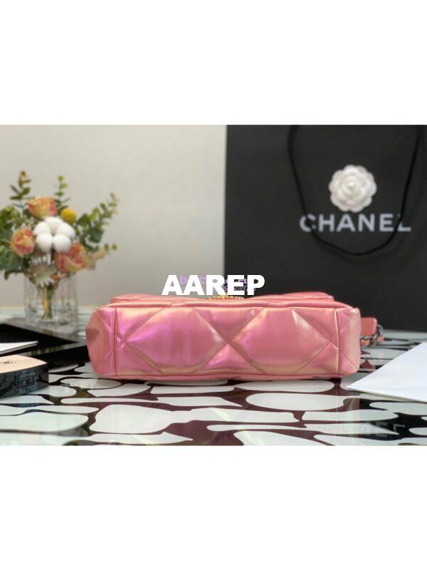 Replica Chanel 19 Flap Bag AS1160 AS1161 Iridescent Calfskin Pink 10