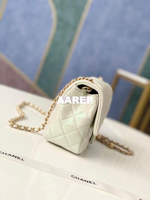 Replica Chanel Lambskin Flap Bag AS1786 Iridescent Ivory 5