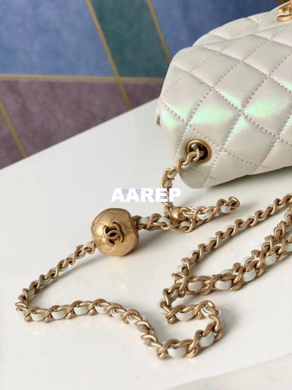 Replica Chanel Lambskin Flap Bag AS1786 Iridescent Ivory 7