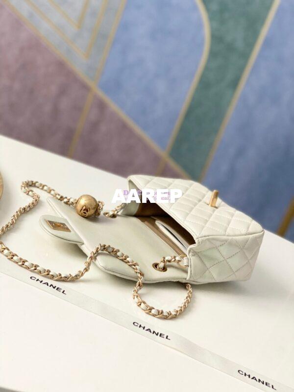 Replica Chanel Lambskin Flap Bag AS1786 Iridescent Ivory 8