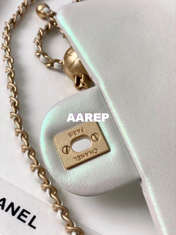Replica Chanel Lambskin Flap Bag AS1786 Iridescent Ivory 9