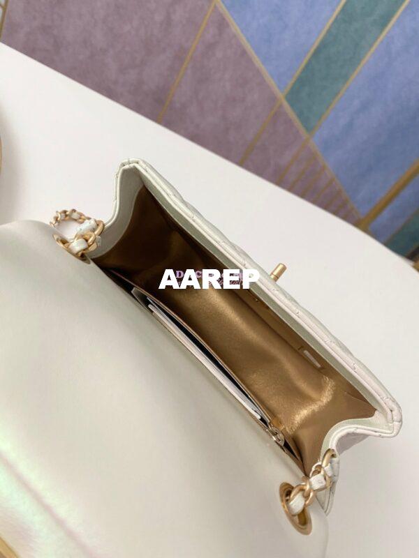 Replica Chanel Lambskin Flap Bag AS1786 Iridescent Ivory 10