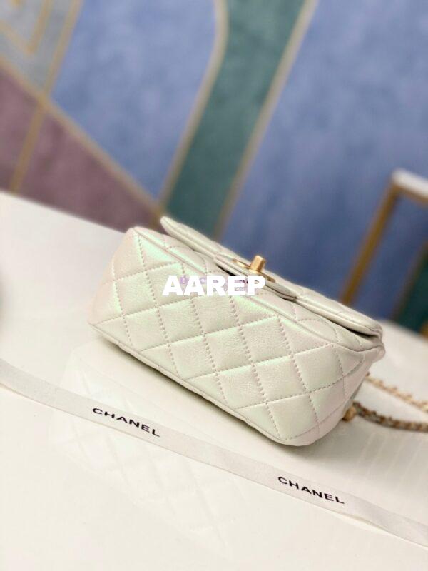 Replica Chanel Lambskin Flap Bag AS1786 Iridescent Ivory 11