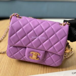 Replica Chanel Lambskin Flap Bag AS1786 Purple 2