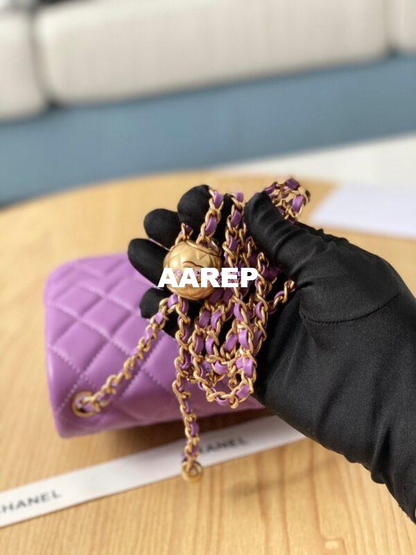 Replica Chanel Lambskin Flap Bag AS1786 Purple 3