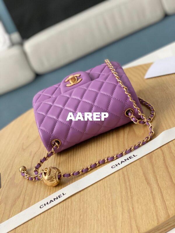 Replica Chanel Lambskin Flap Bag AS1786 Purple 5
