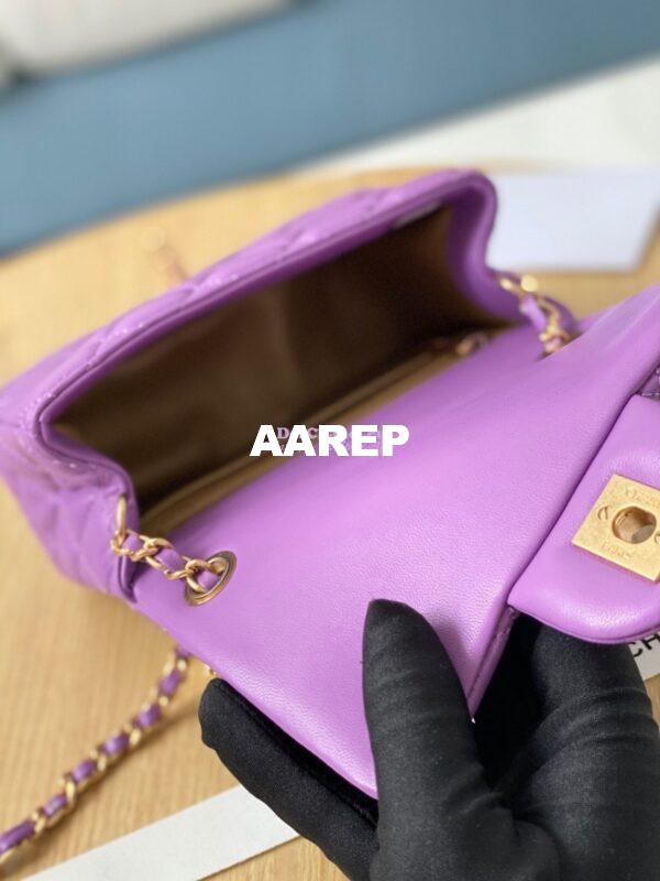 Replica Chanel Lambskin Flap Bag AS1786 Purple 8