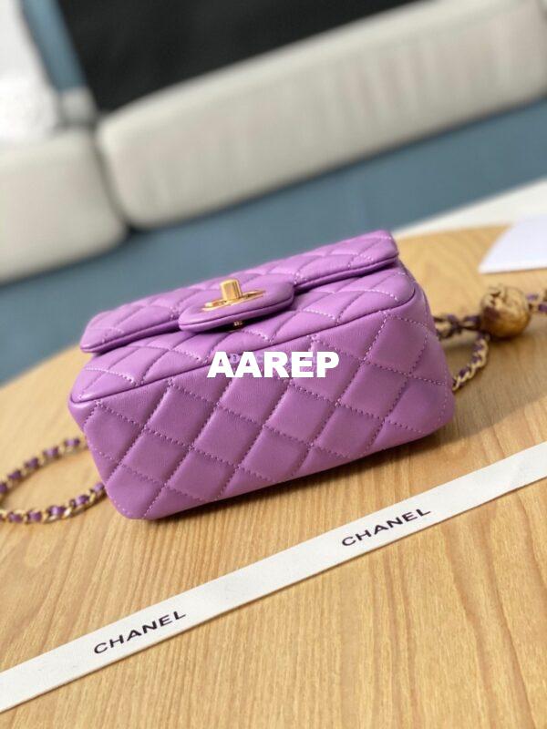 Replica Chanel Lambskin Flap Bag AS1786 Purple 9
