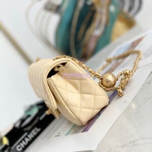 Replica Chanel Lambskin Charm Strap Flap Bag AS1787 Yellow 2