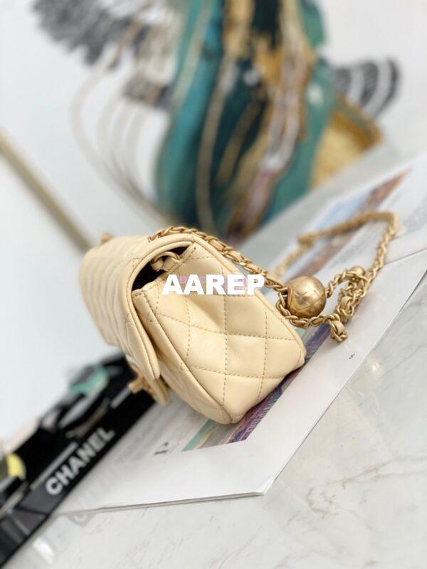 Replica Chanel Lambskin Charm Strap Flap Bag AS1787 Yellow 4