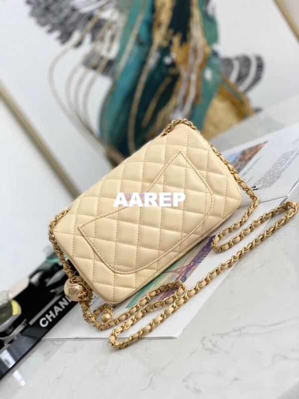 Replica Chanel Lambskin Charm Strap Flap Bag AS1787 Yellow 5