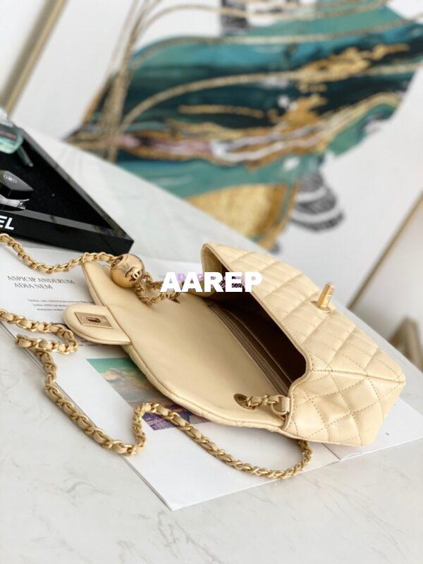 Replica Chanel Lambskin Charm Strap Flap Bag AS1787 Yellow 8