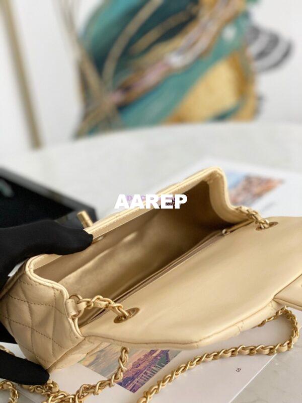 Replica Chanel Lambskin Charm Strap Flap Bag AS1787 Yellow 10