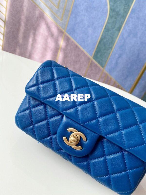 Replica Chanel Lambskin Charm Strap Flap Bag AS1787 Blue 4